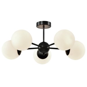 Závěsná lampa Calari černá 5x40W E14 bílé stínidlo