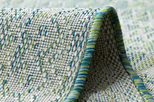Kusový koberec Sion Sisal Aztec 22184 green/blue/ecru – na ven i na doma 80x150 cm