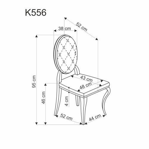 Jedálenská stolička K555/K556 - BAREVNÁ VARIANTA: Sivá