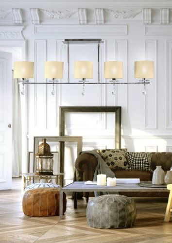 Stropné svietidlo chrómový pásik 5xE14 Estera