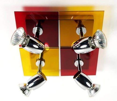 Červeno-žltá stropná lampa Futura