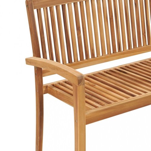 Zahradní lavice teak / látka Dekorhome