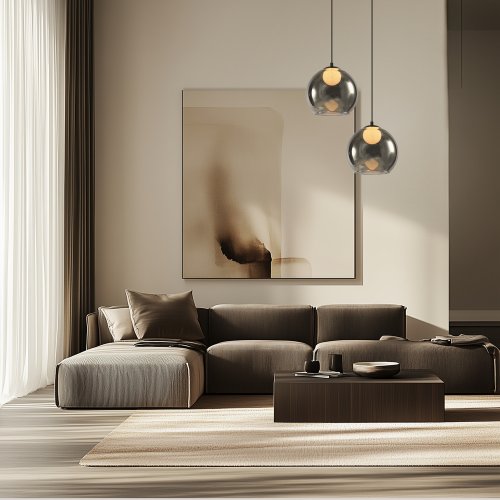Stropní lampa Brin černá 1x15W G9 kouřová s bílým stínidlem