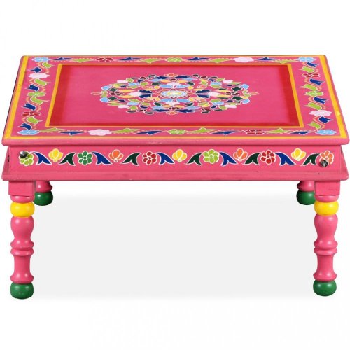 Konferenční stolek ručně malovaný Dekorhome - BAREVNÁ VARIANTA: Tyrkysová