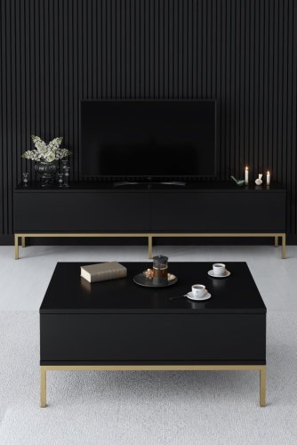 TV stolek Lord - Black, Gold