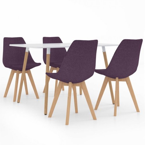 Jídelní set 4+1 buk / látka / plast Dekorhome