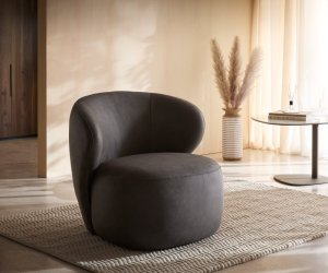 Lounge kreslo Pulo 80x80 cm mikrovlákno antracitová vintage