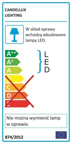 LED chromová obdélníková závěsná lampa 20W 4000K Symphony