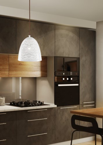 Závesná stropná lampa 1X60W E27 prelamovaná biela BENE