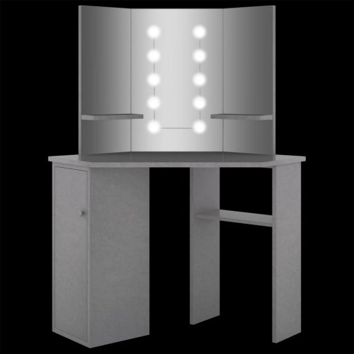 Rohový toaletní stolek s LED Dekorhome - BAREVNÁ VARIANTA: Černá