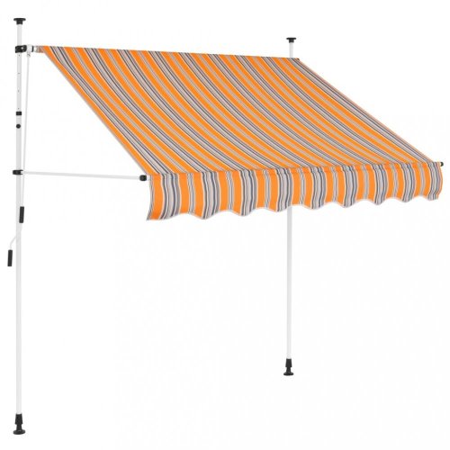 Ručne zaťahovacia markíza 100x120 cm Dekorhome - BAREVNÁ VARIANTA: Biela / oranžová