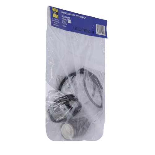 Černé kovové závěsné svítidlo s paticí E27