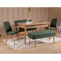 Jedálenský set s rozkladacím stolom a stoličkami (5 kusov) Vina 1070 - 4 - Atlantic, Green