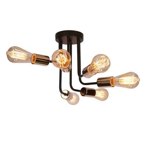 Stropné svietidlo luster oceľové čierne a zlaté Spill