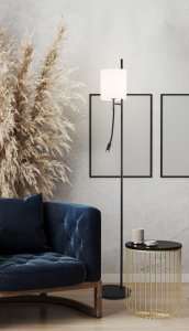 Stojaca lampa čiernobiela LED + E27 Tokyo Ledea