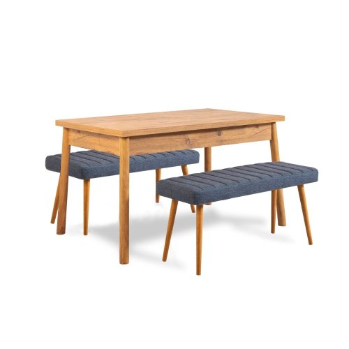 Jídelní set se stolem a lavicí (3 kusy) Costa 1048 - Atlantic Pine, Dark Blue