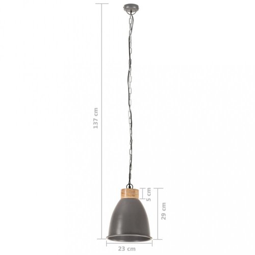 Závěsná lampa šedá / mangovníkové dřevo Dekorhome - ROZMĚR: 35 cm