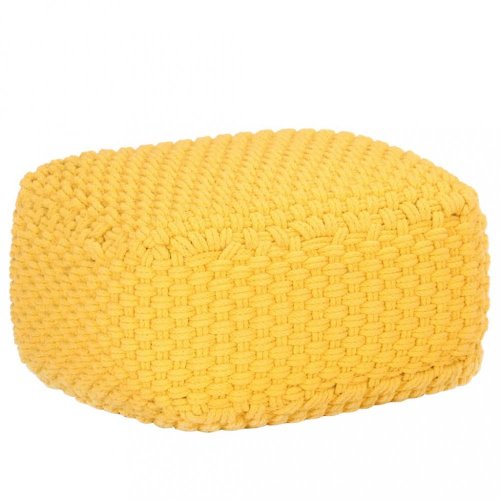 Ručně pletený taburet Dekorhome - BAREVNÁ VARIANTA: Žlutá