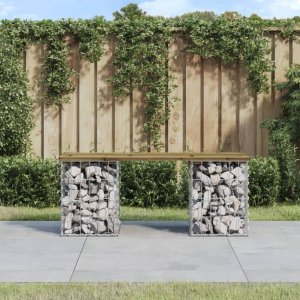 Zahradní lavice gabionový design 103 x 31 x 42 cm borové dřevo