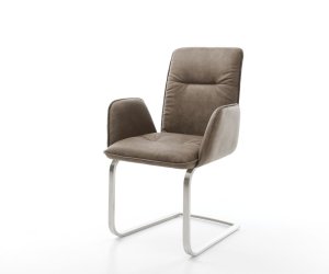 Jídelní židle Vinja-Flex taupe vintage konzolová podnož plochá
