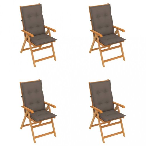 Skládací zahradní židle 4 ks s poduškami Dekorhome - BAREVNÁ VARIANTA: Černá