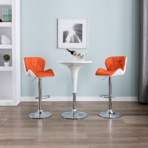 Barová židle umělá kůže / chrom Dekorhome - BAREVNÁ VARIANTA: Oranžová