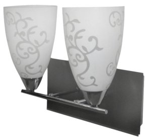 Dvojitá nástenná lampa striebornobiele tienidlo 2x40W E14 Medea 22-18734