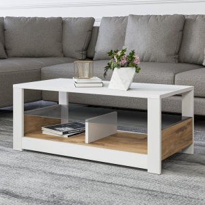 Konferenčný stolík Aydos - White, Oak