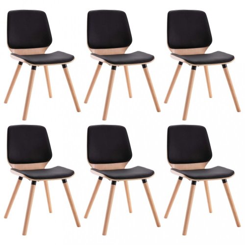 Jídelní židle 6 ks Dekorhome - BAREVNÁ VARIANTA: Černá / hnědá