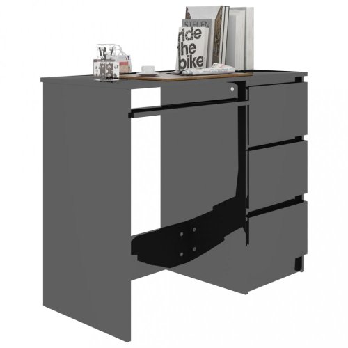 Písací stôl so zásuvkami 90x45 cm Dekorhome - BAREVNÁ VARIANTA: Čierna lesk