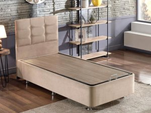 Rám jednolôžkovej postele s čelom Polo - Light Brown (100 x 200)