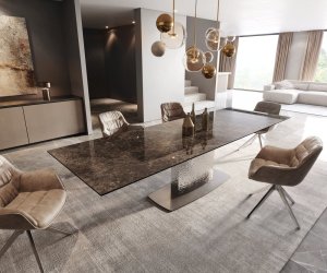 Jídelní stůl Edge 200-300x100 keramika Laminam® Emperador Extra