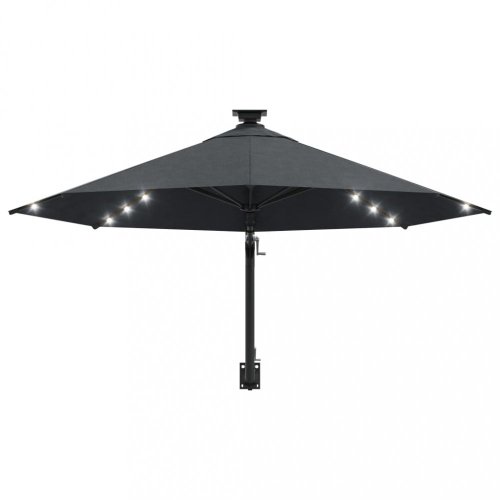 Nástenný slnečník s LED svetlami Ø 300 cm látka/kov Dekorhome