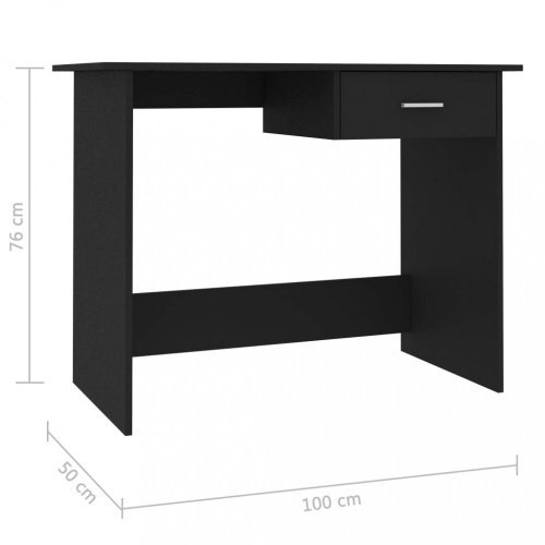 Písací stôl so zásuvkou 100x50 cm Dekorhome - BAREVNÁ VARIANTA: Sivá lesk