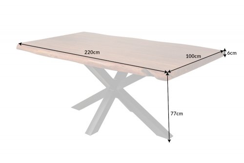 Jídelní stůl ATHAMÁS akácie Dekorhome - ROZMĚR: 220x100x77 cm