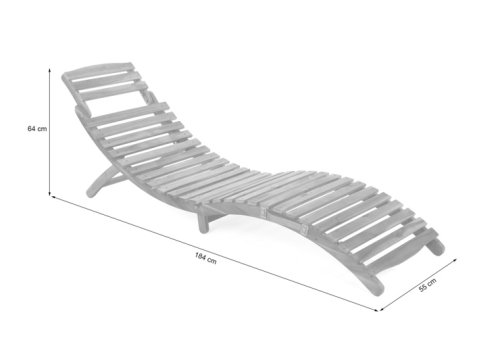 Dřevěné zahradní lehátko LUX akácie