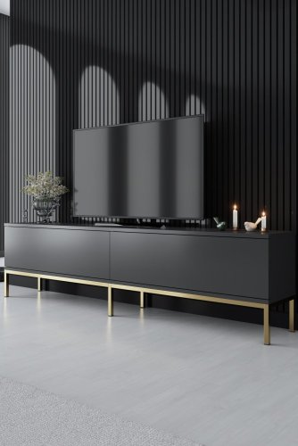 TV stolek Lord - Anthracite, Gold