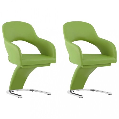 Jídelní židle 2 ks umělá kůže / chrom Dekorhome - BAREVNÁ VARIANTA: Zelená
