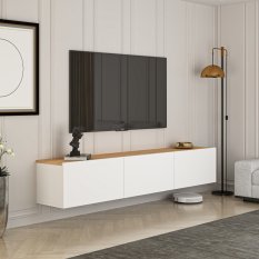TV stolek West - White, Atlantic Pine