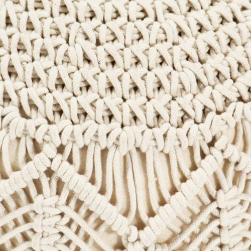 Ručně pletený taburet Dekorhome - BAREVNÁ VARIANTA: Krémová