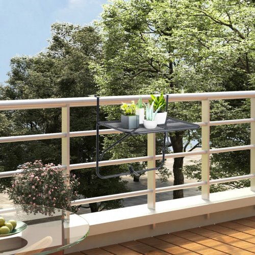 Závesný balkónový stolík Dekorhome - BAREVNÁ VARIANTA: Čierna