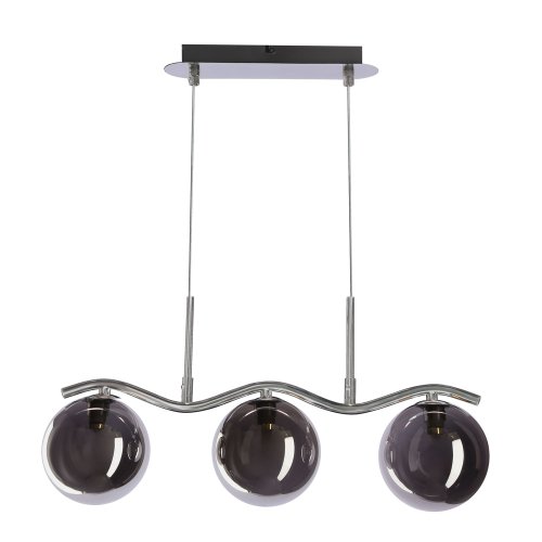 Závesná lampa LUMOS 3x20W G9 chrómové sklenené tienidlo 14 cm grafitové moderné elegantné svietidlo obývačka jedáleň kuchyňa pôvab