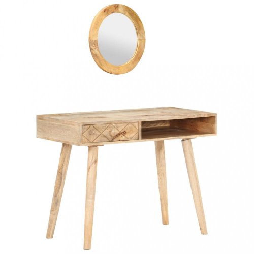 Toaletný stolík so zrkadlom mangovníkové drevo Dekorhome