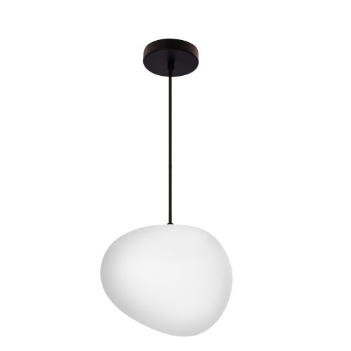 Závesná lampa STONES 25 cm v japonskom štýle - s tienidlom inšpirovaným bielym kameňom - minimalistické stropné osvetlenie do obývačky E27