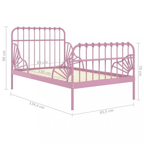 Dětská rostoucí postel 80x130/200 Dekorhome - BAREVNÁ VARIANTA: Růžová