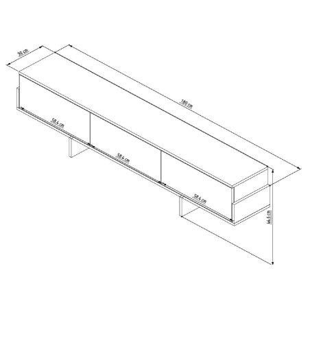 TV stolek Hege - White, Sapphire Oak