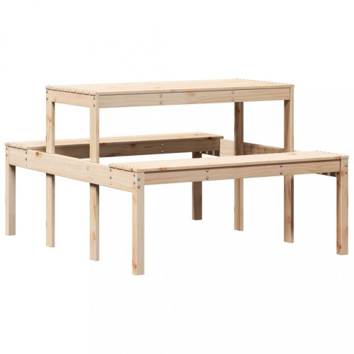 Piknikový stůl 110 x 134 x 75 cm masivní borové dřevo