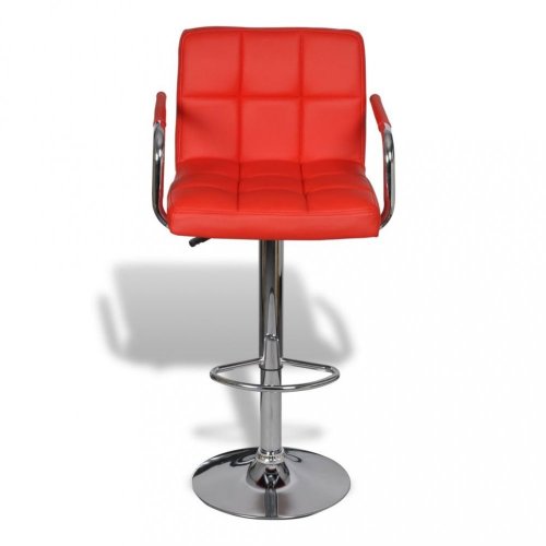 Barová stolička 2 ks umelá koža / chróm Dekorhome - BAREVNÁ VARIANTA: Červená