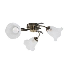 Stropná lampa Antiqa Patina 3X40 E27 Biele tienidlo
