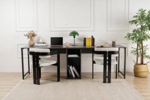 Písací stôl Twin Study Desk - Anthracite, Black